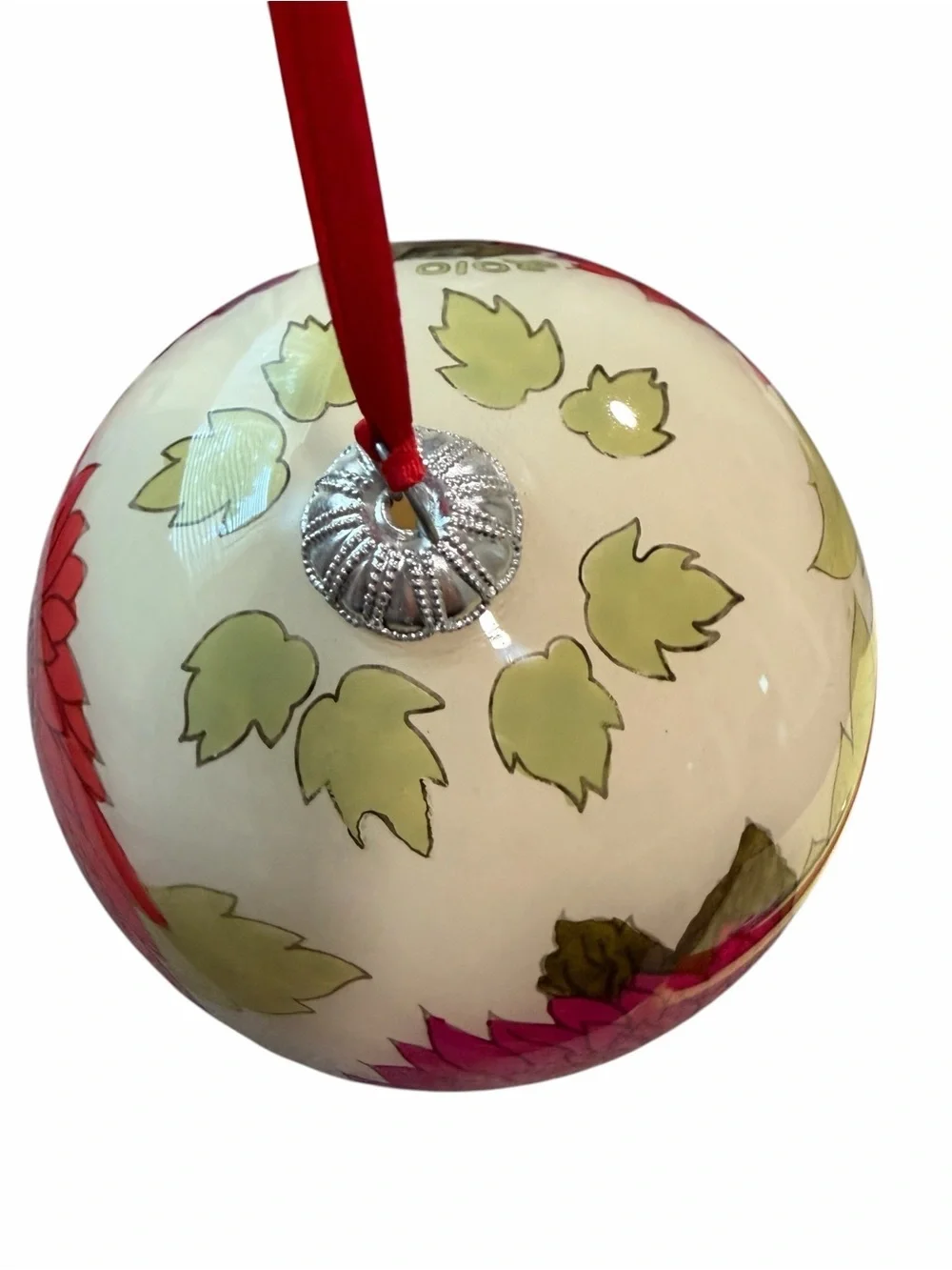 Vera Bradley Dahlia 2010 Glass Ball Ornament Christmas W Box